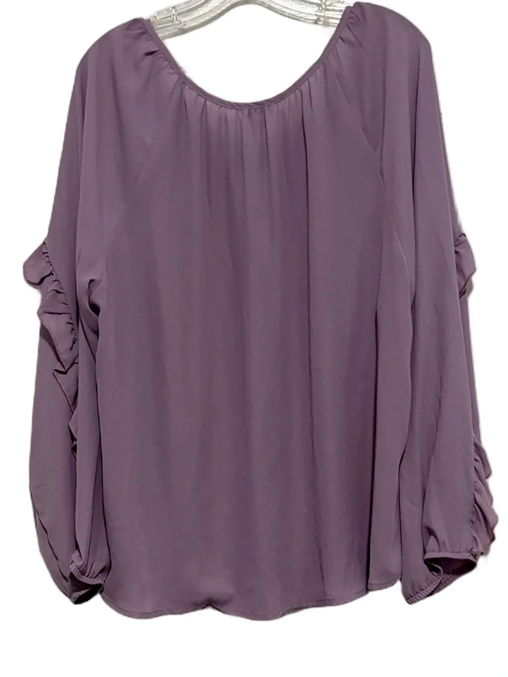 Ruffled NWT Sheer Long-Sleeve Peasant Blouse